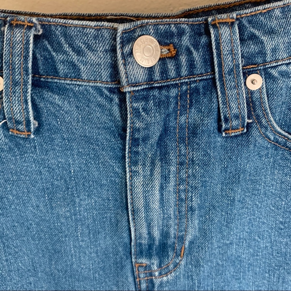 MADEWELL Denim Panel Frayed Hem 5 Pocket Skirt 100% Cotton - Picture 10 of 15